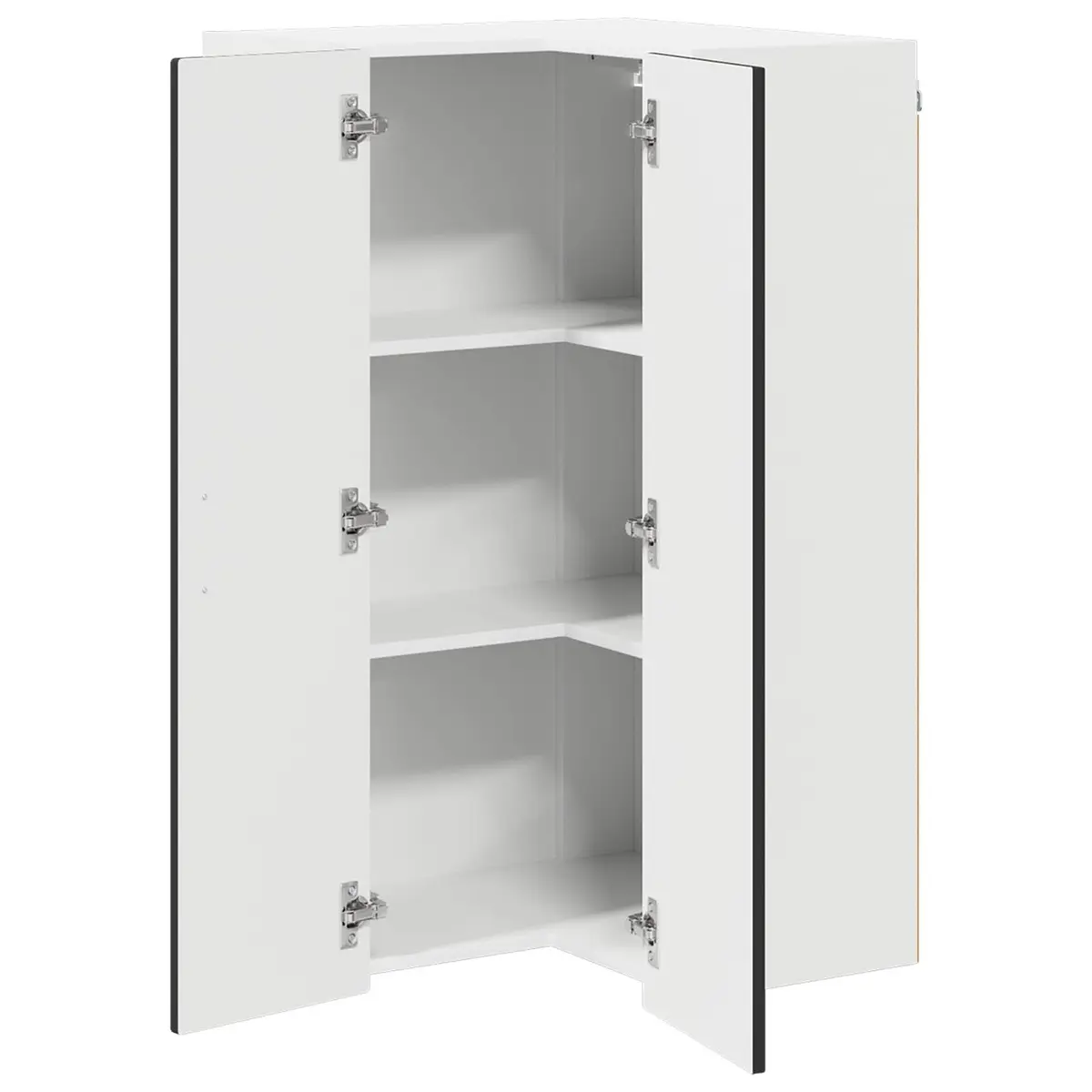 Black Wall Corner Kitchen Cabinet with Storage Shelves
