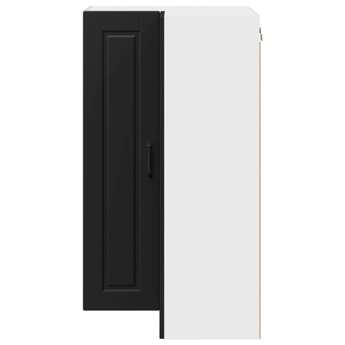 Black Wall Corner Kitchen Cabinet with Storage Shelves