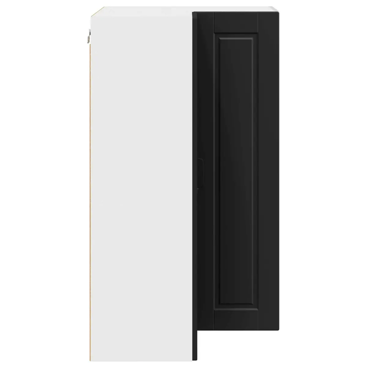 Black Wall Corner Kitchen Cabinet with Storage Shelves