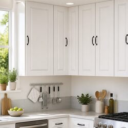 High Gloss White Wall Corner Kitchen Cabinet for Modern Spaces