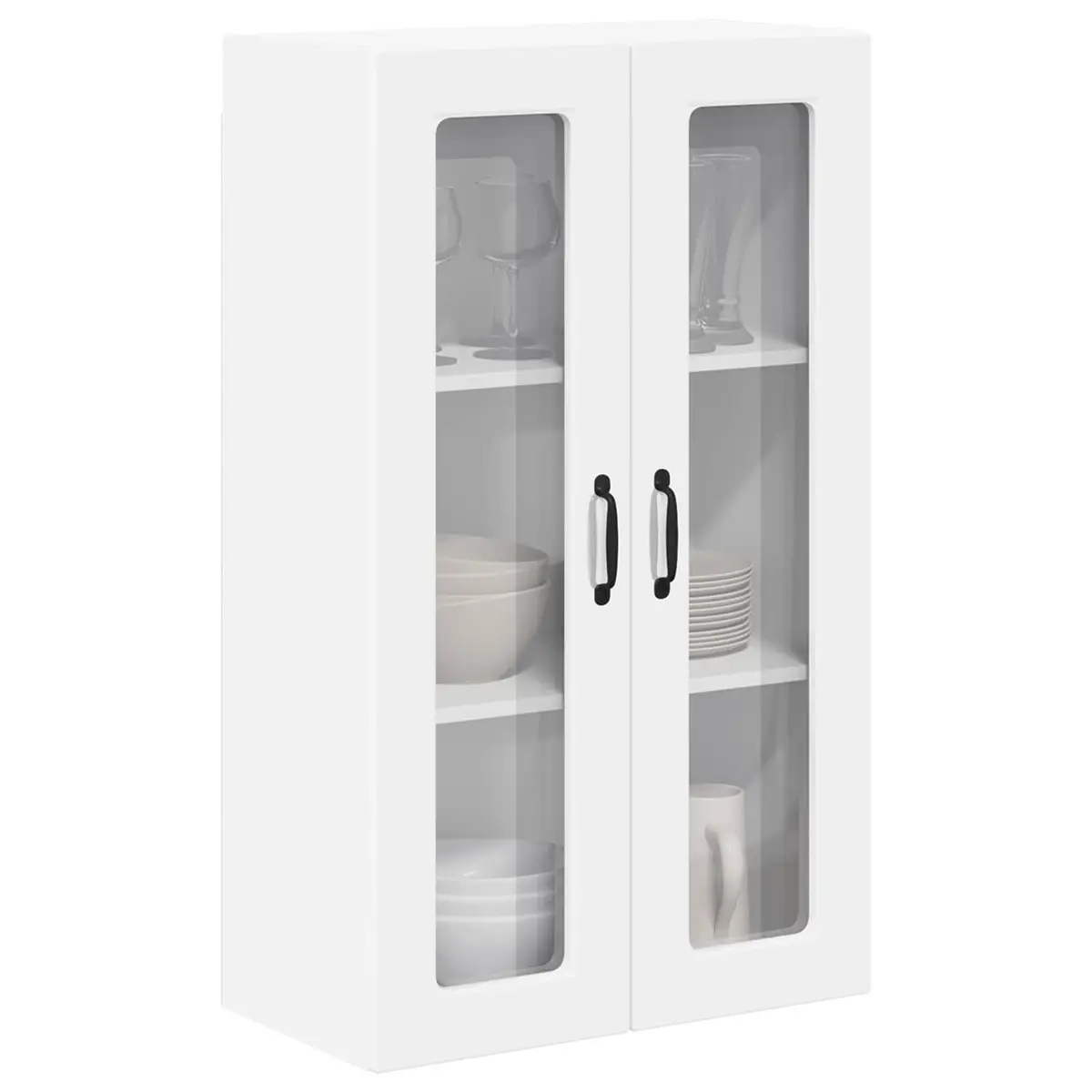 White Wall Glass Kitchen Cabinet 60x31x100cm