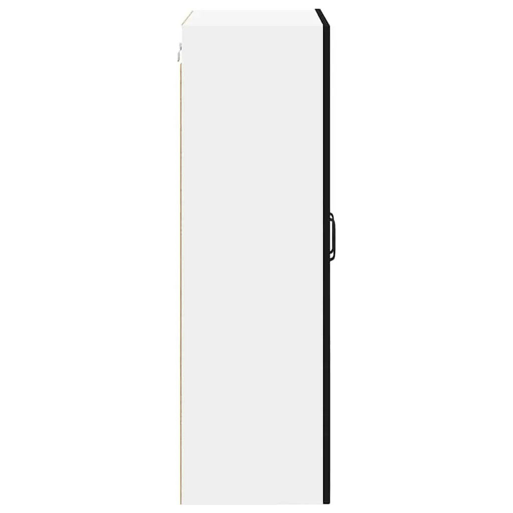 Wall-Mounted Glass Kitchen Cabinet in Black 60x31x100cm