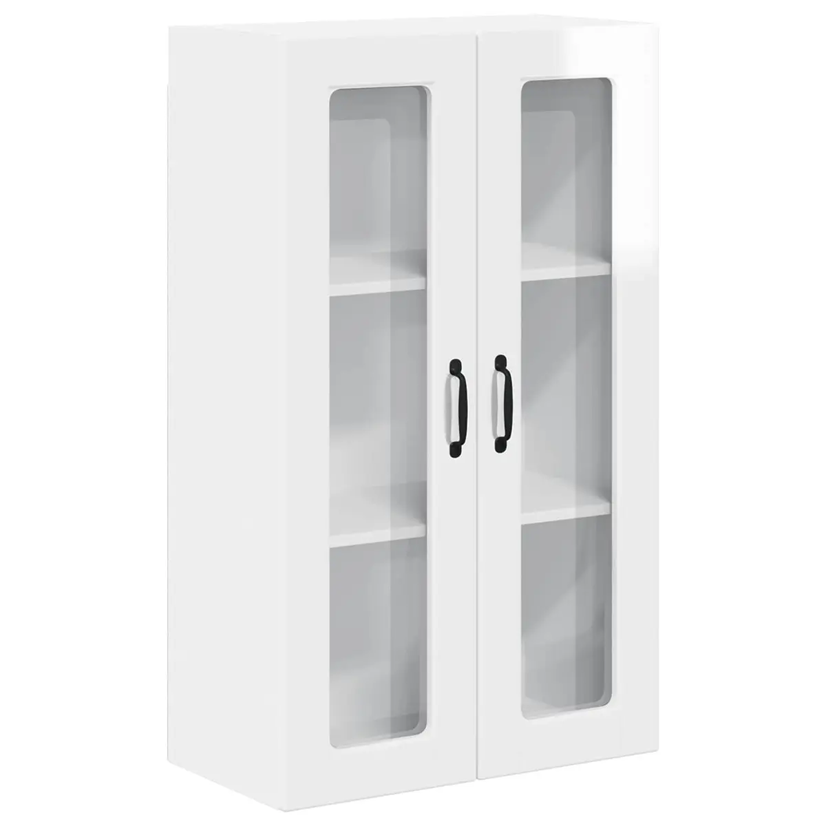 Wall Cabinet High Gloss White Wall-Mounted Kitchen Storage Compartment Engineered Wood 60 x 31 x 100 cm