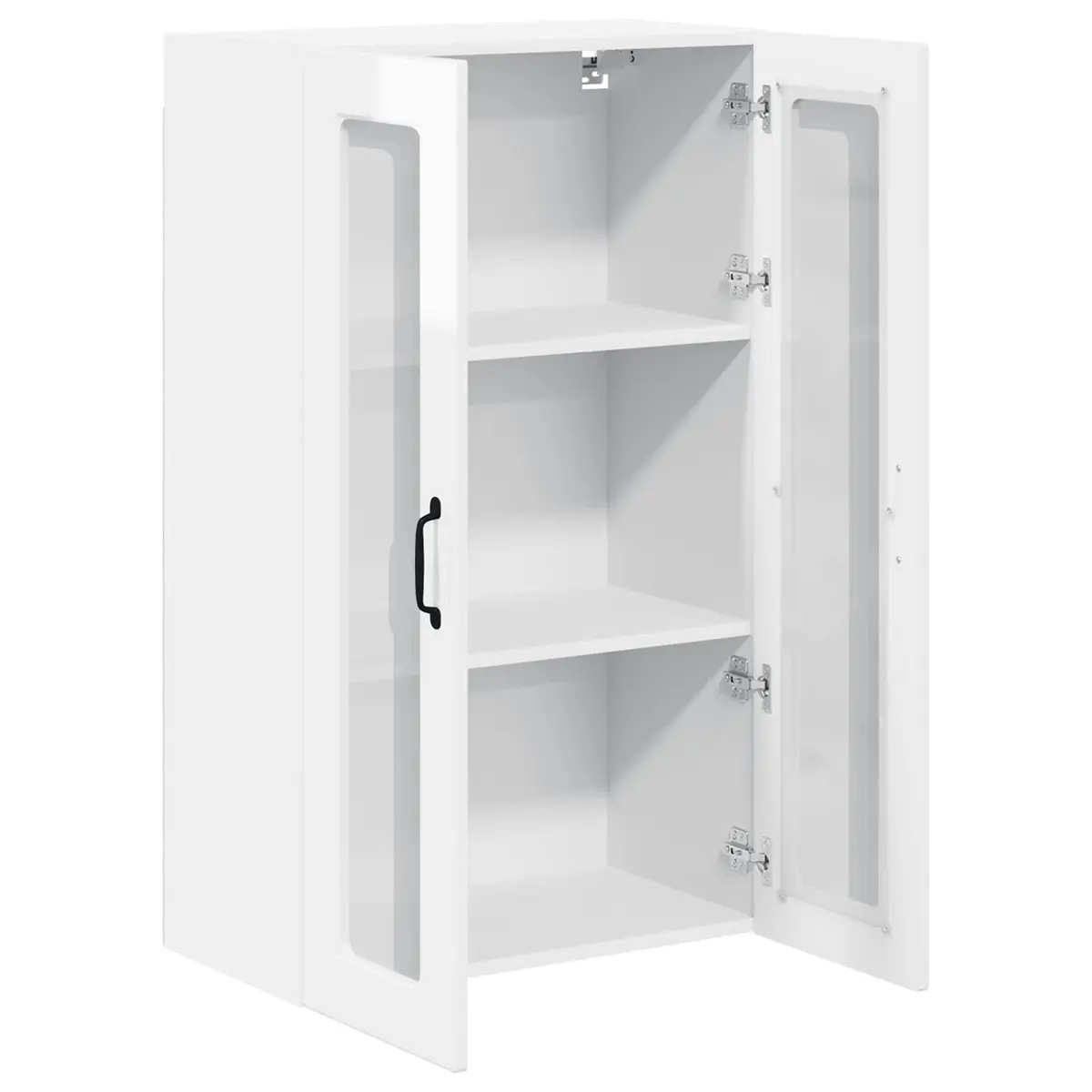 Wall Cabinet High Gloss White Wall-Mounted Kitchen Storage Compartment Engineered Wood 60 x 31 x 100 cm