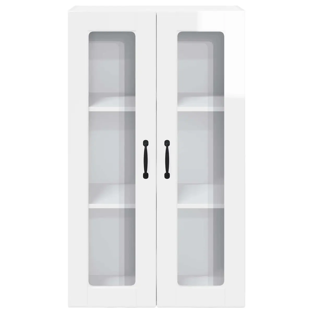 Wall Cabinet High Gloss White Wall-Mounted Kitchen Storage Compartment Engineered Wood 60 x 31 x 100 cm