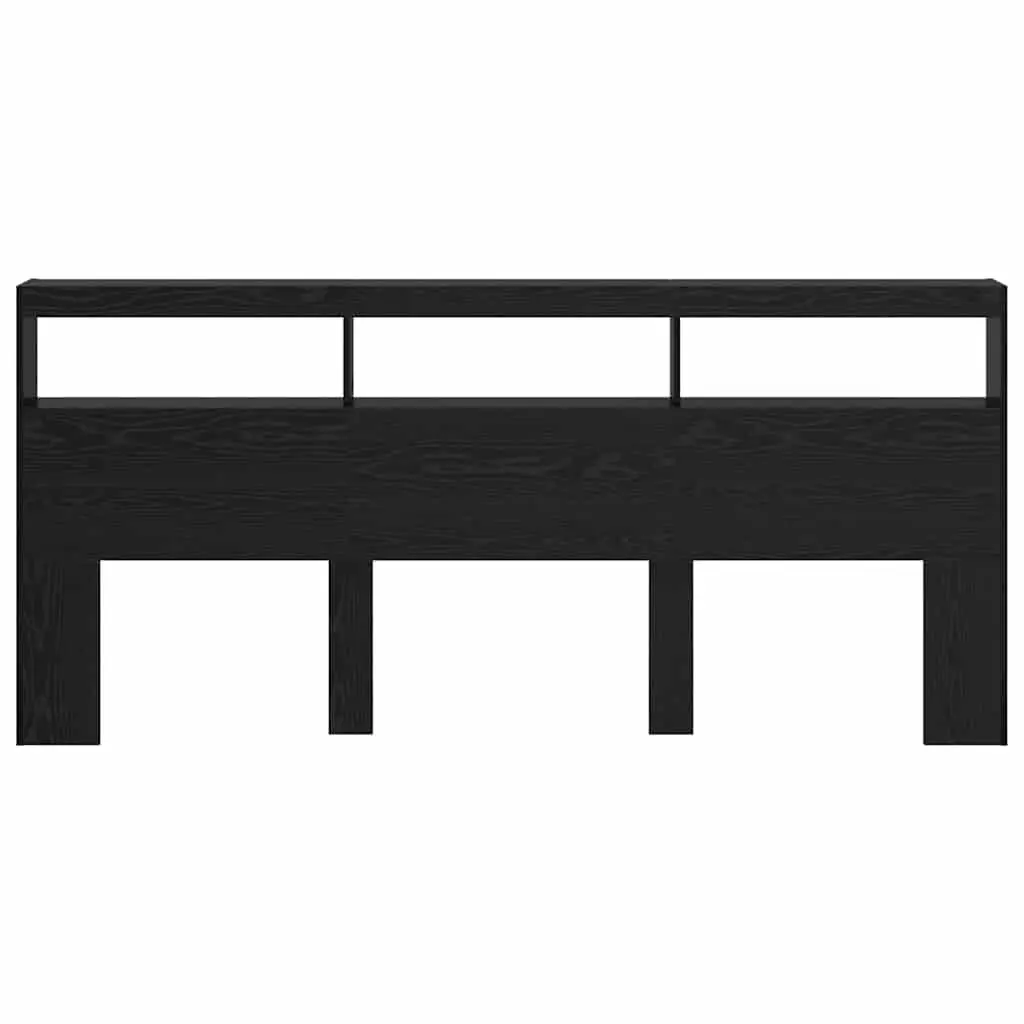 Black Oak Engineered Wood Headboard with LED Light