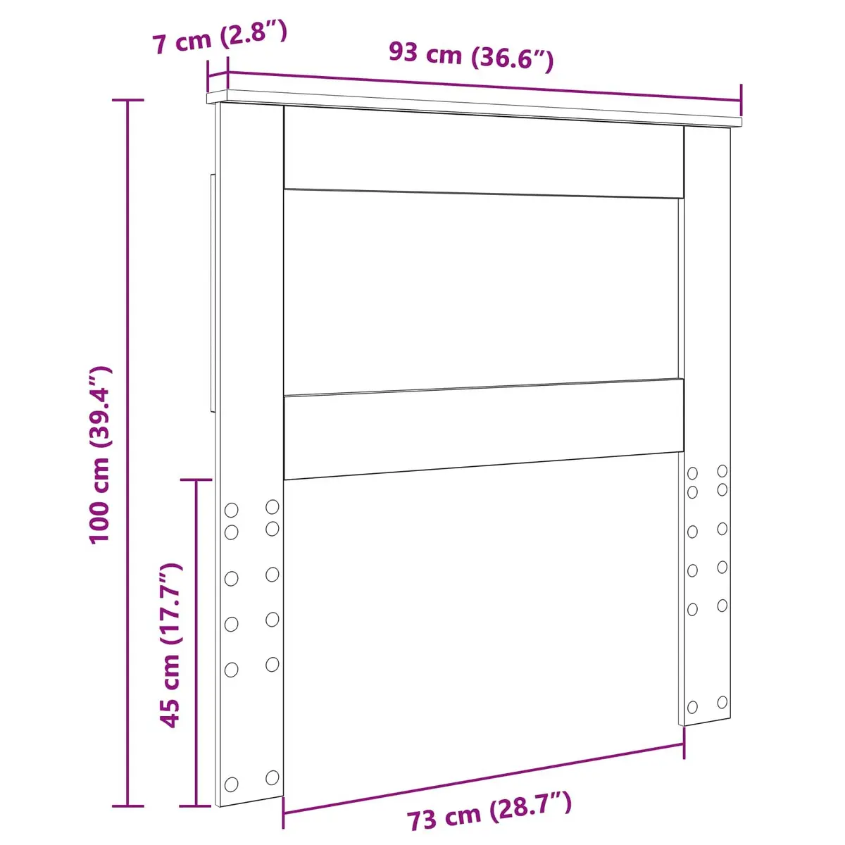 Headboard Modern Sonoma Oak 90cm Engineered Wood Brown