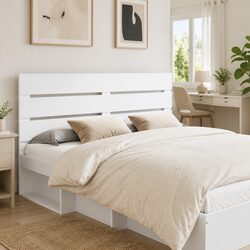 White Engineered Wood Headboard for Elegant Bedrooms