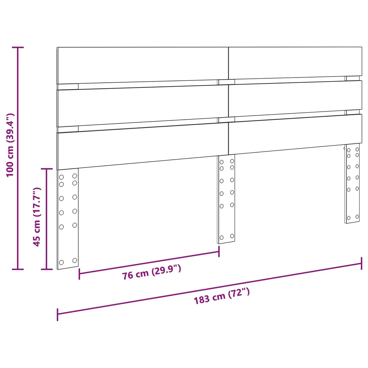 Sonoma Oak Headboard 100 cm Brown Engineered Wood