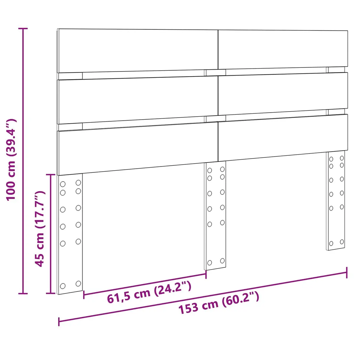 Rectangular Headboard Modern White Engineered Wood Minimalist Furniture for Bedroom