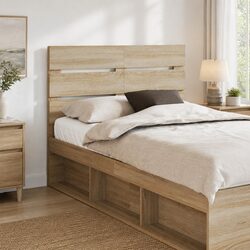 Modern Brown Engineered Wood Headboard for Bedrooms