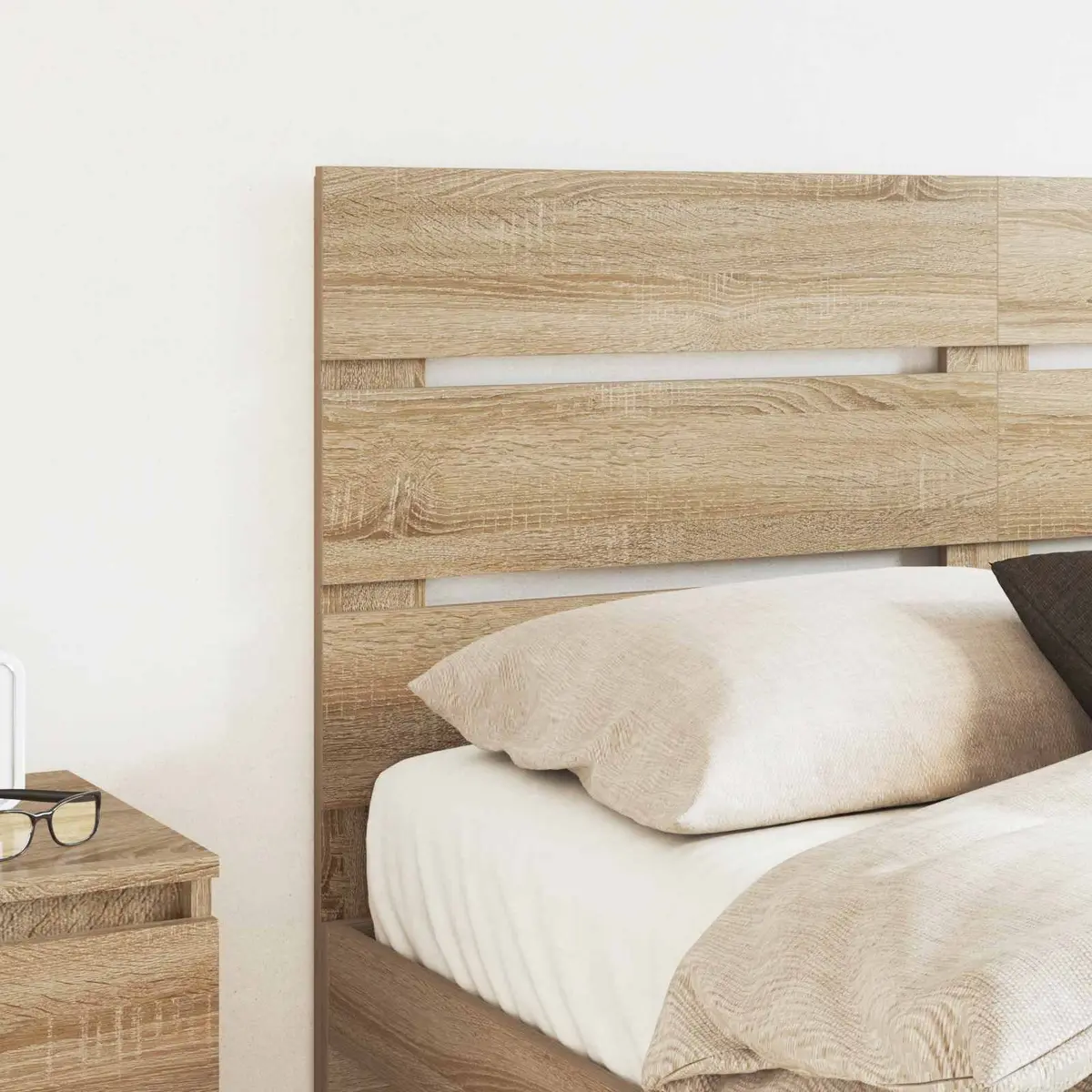 Brown Engineered Wood Headboard for Bedrooms