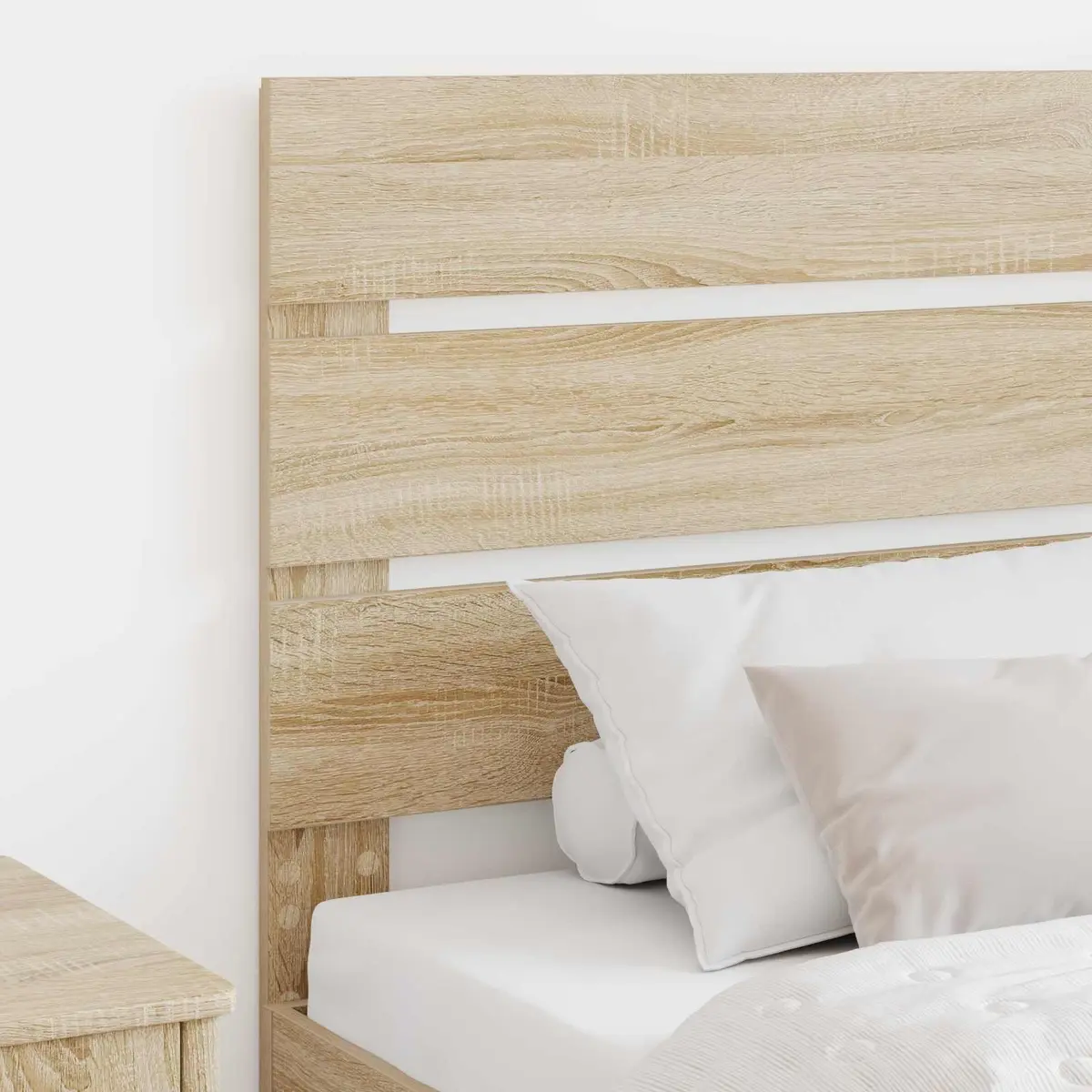 Headboard Modern Rectangular Brown Engineered Wood Sonoma Oak