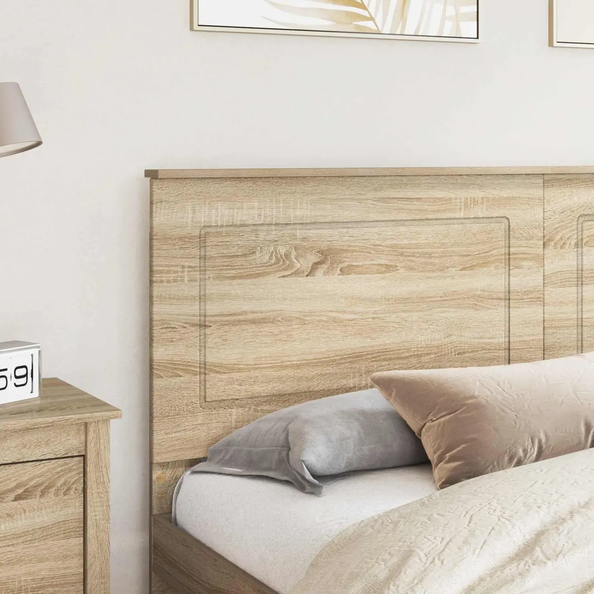Headboard Sonoma Oak 100 cm Wall-Mounted Adjustable Height Engineered Wood