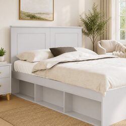 White Wall-Mounted Headboard, 100 cm Adjustable Height