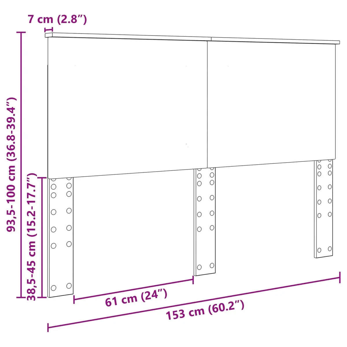 Headboard Wall-Mounted 100 cm Engineered Wood Brown