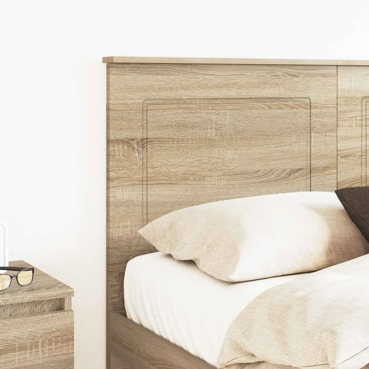 Brown Engineered Wood Adjustable Wall-Mounted Headboard