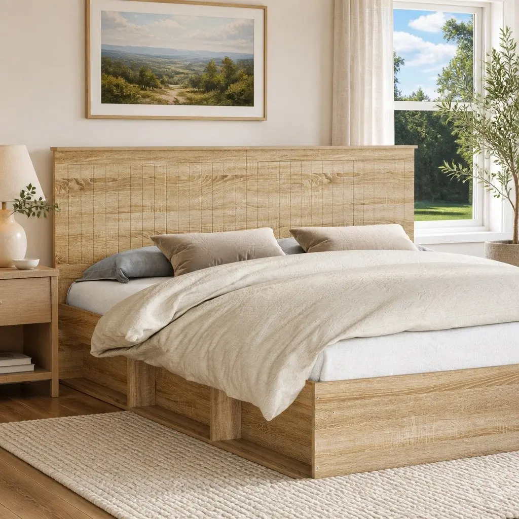 Brown Engineered Wood Headboard 180cm