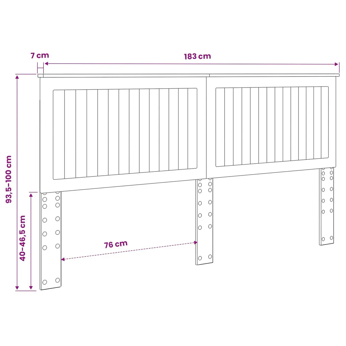 Brown Engineered Wood Headboard 180cm