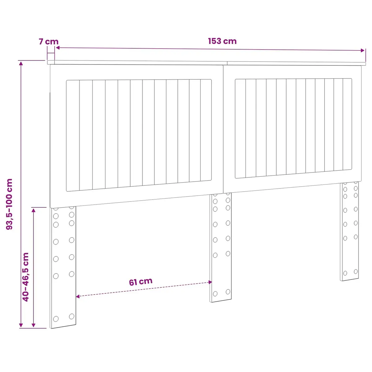 White Headboard Contemporary Minimalist 150cm Engineered Wood Bedroom Furniture