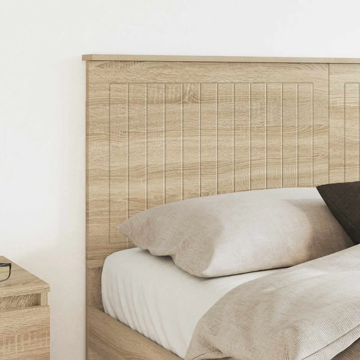 Brown Engineered Wood Headboard 150 cm Minimalist Style