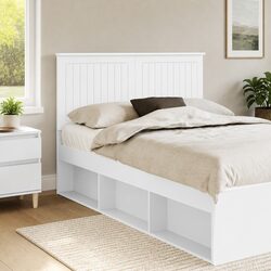 Modern White Engineered Wood Headboard 135cm