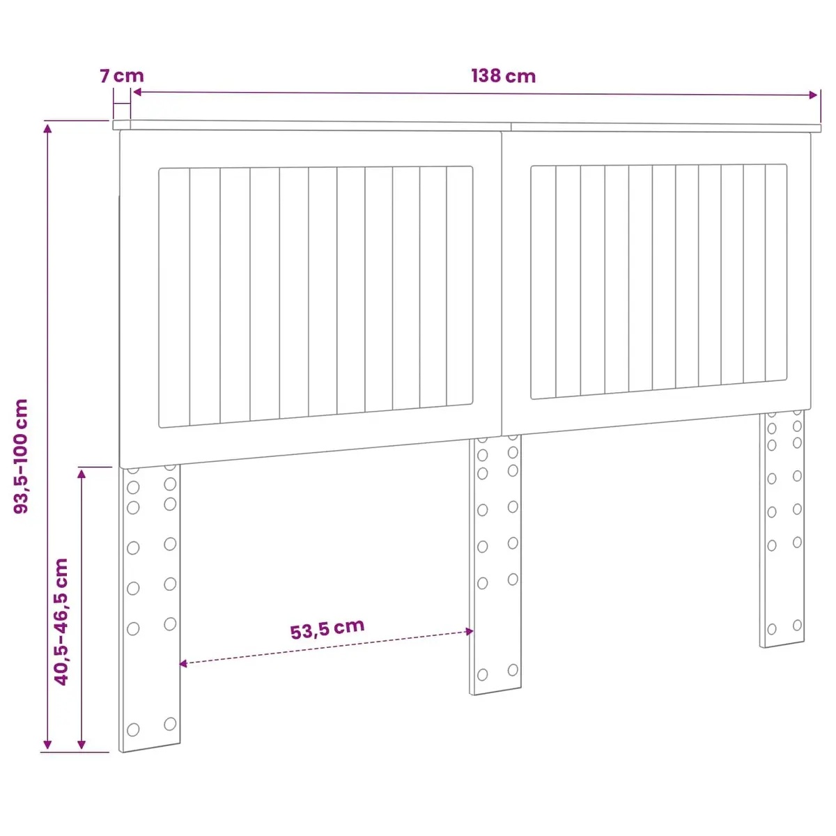 White Engineered Wood Headboard 135cm