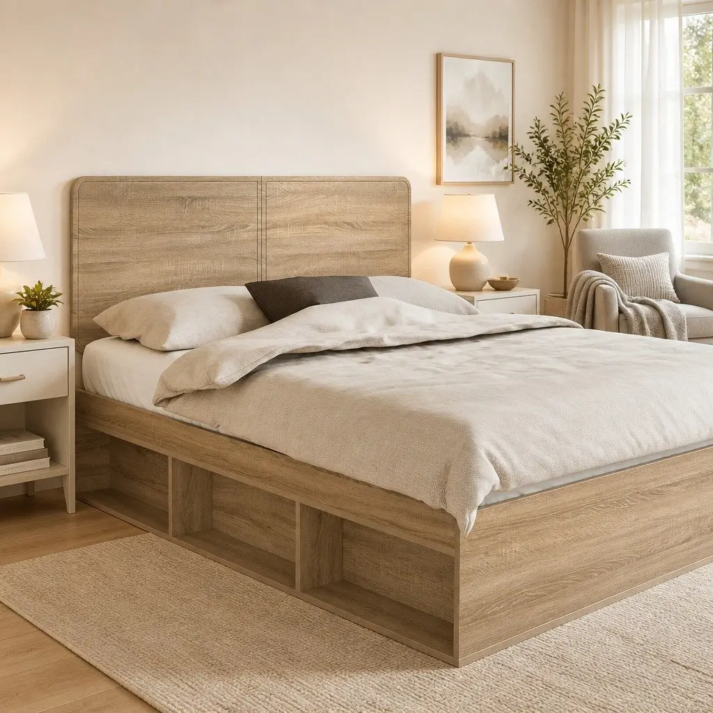 Sonoma Oak Engineered Wood Headboard in Brown