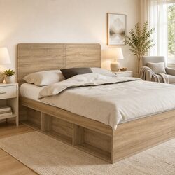 Sonoma Oak Engineered Wood Headboard in Brown