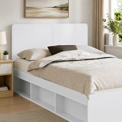 Sleek White Engineered Wood Headboard for Bedrooms