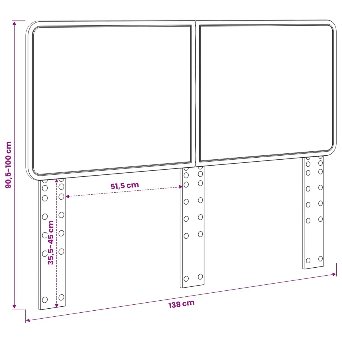 White Engineered Wood Headboard for Bedrooms