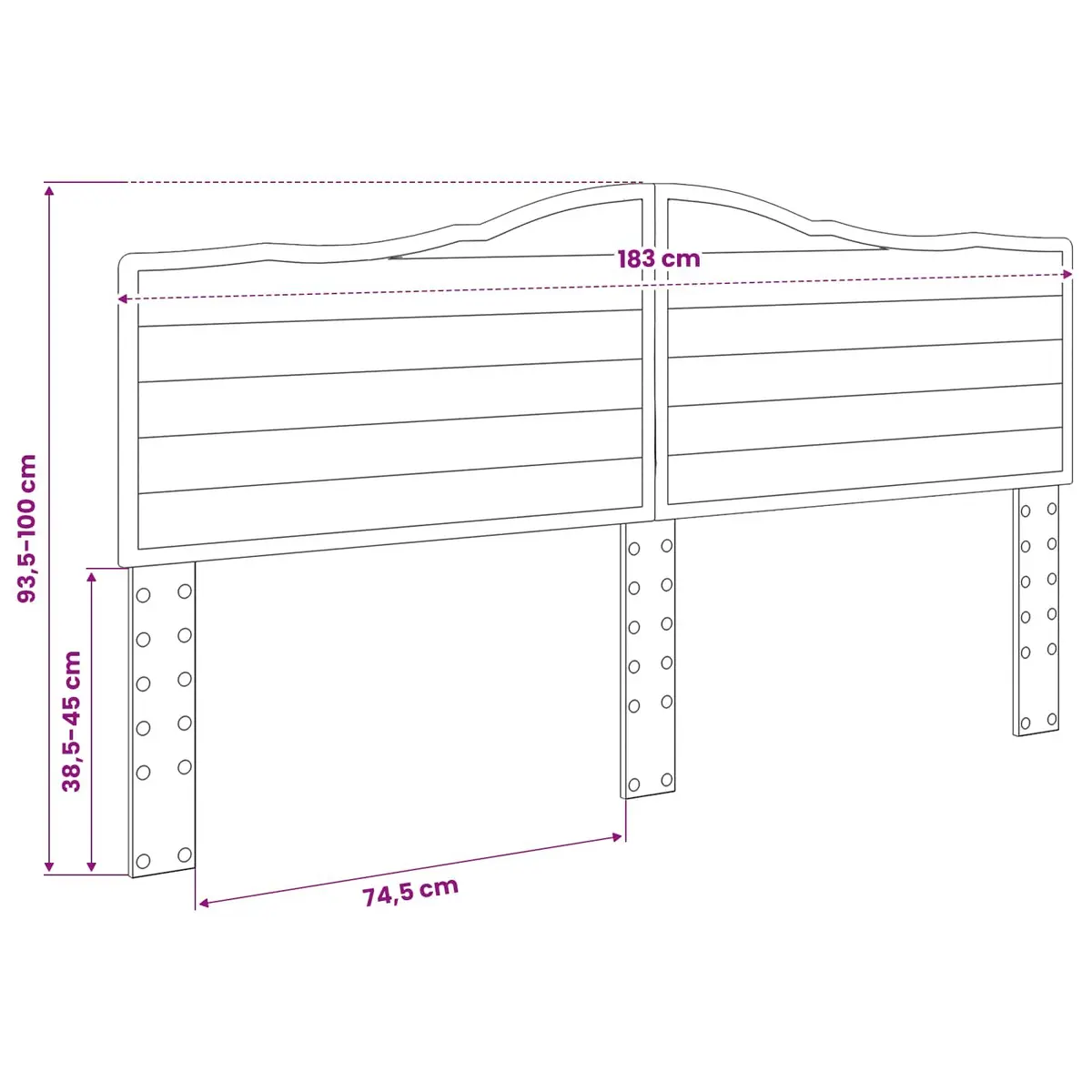Headboard White Modern Minimalist Wall Mounted Engineered Wood