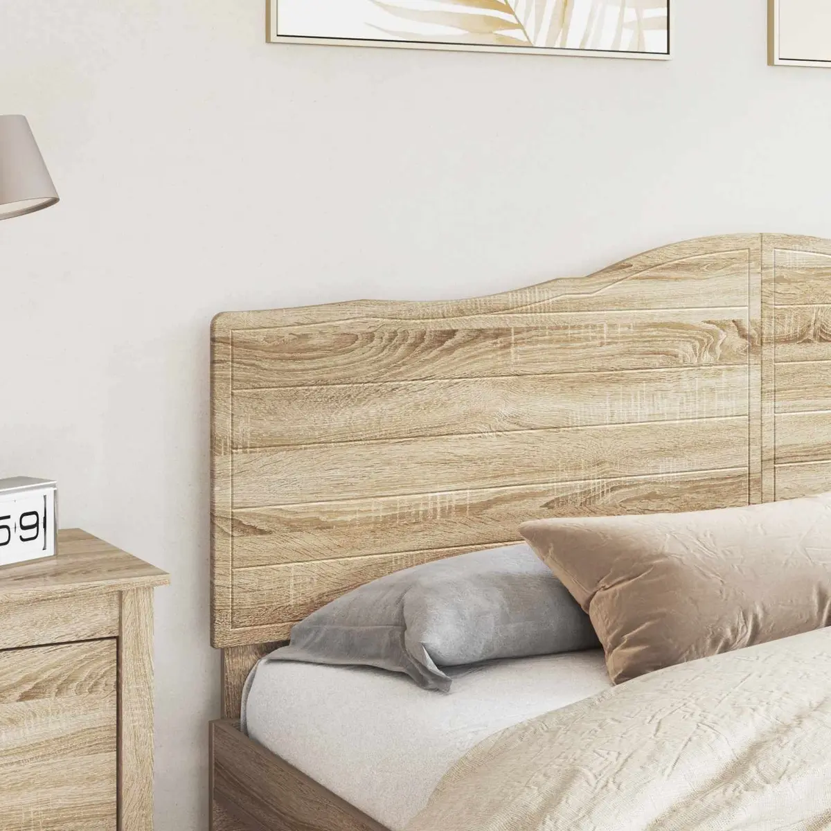 Brown Engineered Wood Headboard for Modern Bedrooms