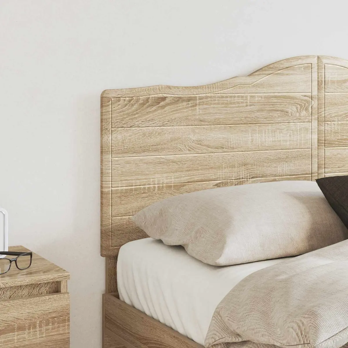 Brown Engineered Wood Headboard for Bedrooms