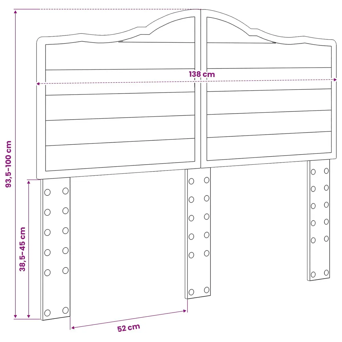 Headboard White Modern Minimalist Engineered Wood Wall Mount