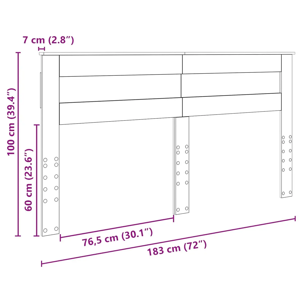 White Engineered Wood Headboard for Comfort
