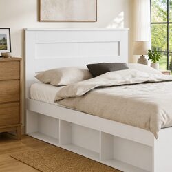 Contemporary White Engineered Wood Headboard for Bedrooms