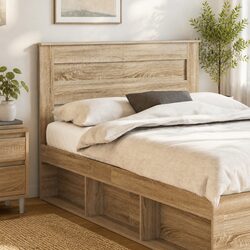 Modern Brown Engineered Wood Headboard for Cozy Bedrooms