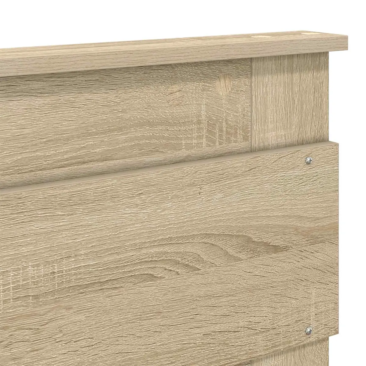 Brown Engineered Wood Headboard Modern Bedroom Furniture Minimalist Design Wall