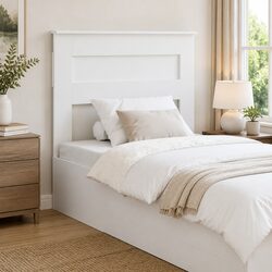 Contemporary White Engineered Wood Headboard for Bedrooms