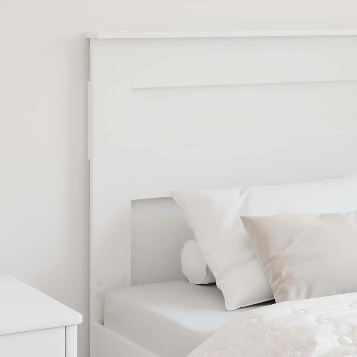 Engineered Wood Headboard White Modern Minimalist Bedroom Furniture
