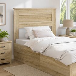 Warm Brown Engineered Wood Headboard for Modern Bedrooms