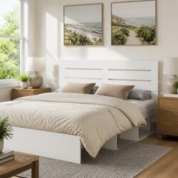 Inviting White Headboard for a Cozy Bedroom Retreat