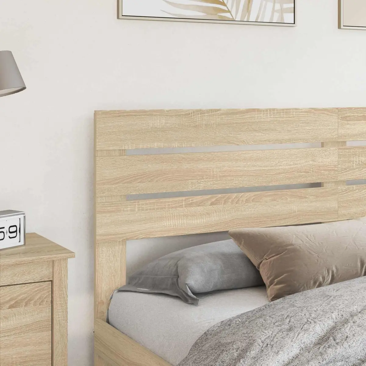 Headboard Brown Rectangular Engineered Wood Bedroom Furniture