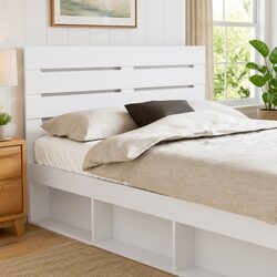 Elegant White Engineered Wood Headboard for Bedrooms