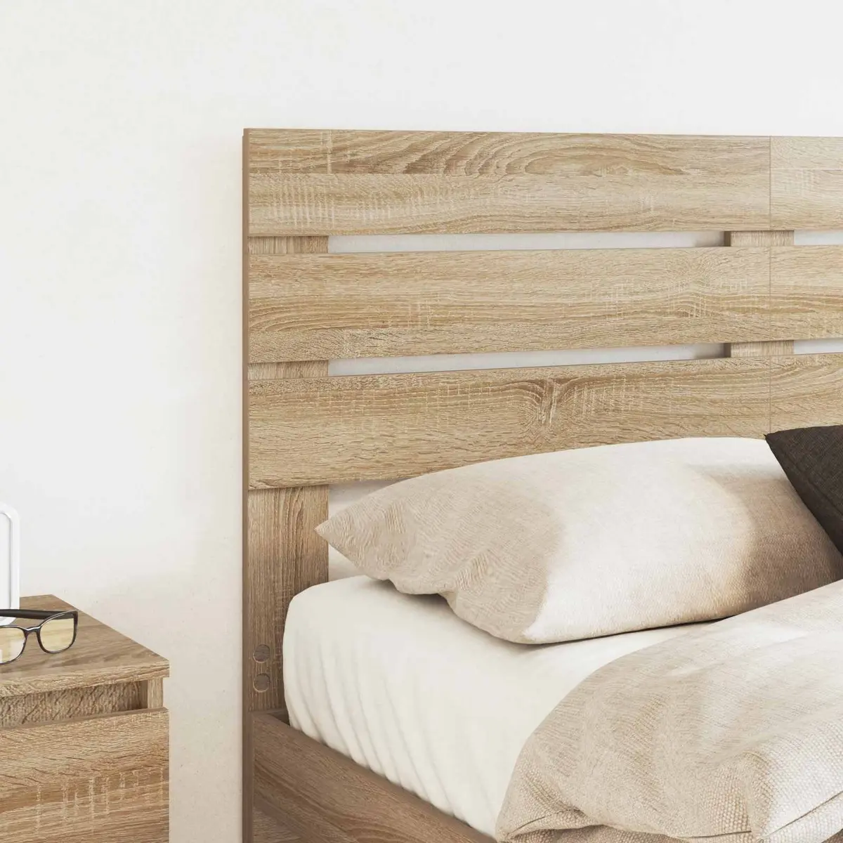 Headboard Modern Rectangular Engineered Wood Brown Indoor