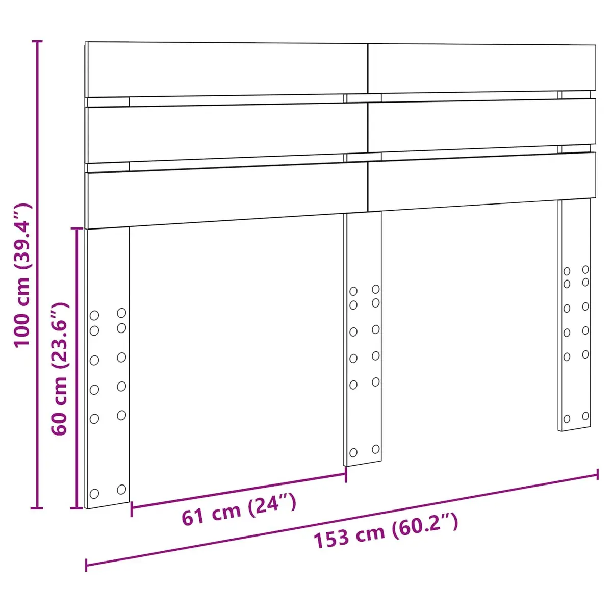 Headboard Modern Rectangular Engineered Wood Brown Indoor