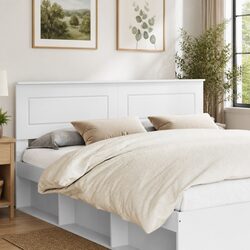 Modern White Engineered Wood Headboard for Bedrooms