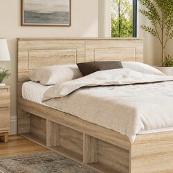 Modern Brown Engineered Wood Headboard for Bedrooms