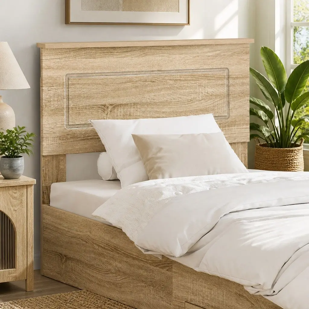Headboard Modern Minimalist Rectangular Engineered Wood Brown